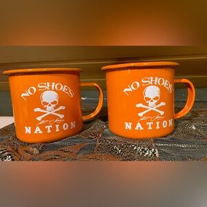 Orange No Shoes Nation Mugs approximately 8 ounces
